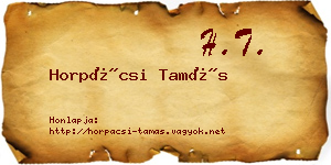Horpácsi Tamás névjegykártya